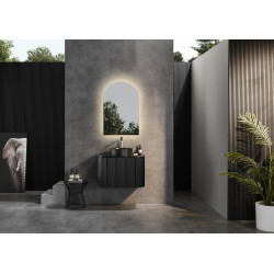 Avalon Wall Hung Waterproof Curve Black vanity 750mm-CA750W-MB