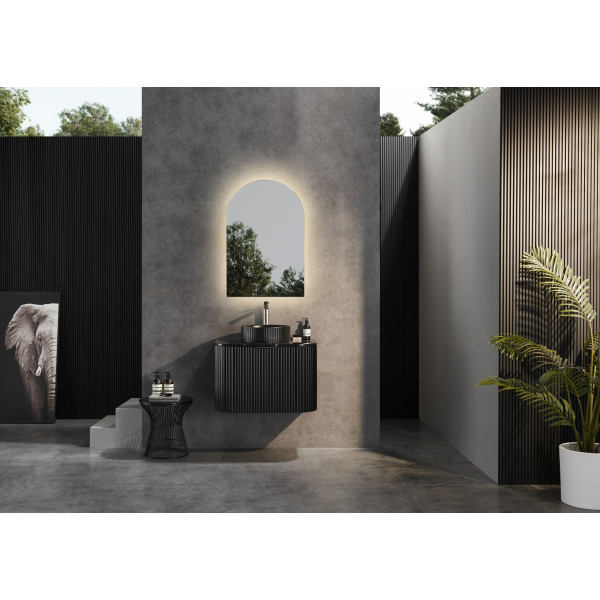 Avalon Wall Hung Waterproof Curve Black vanity 750mm-CA750W-MB
