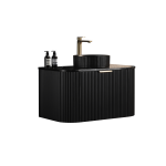 Avalon Wall Hung Waterproof Curve Black vanity 900mm-CA900W-MB