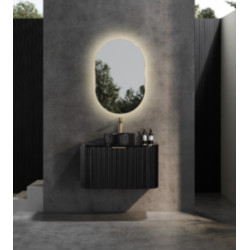 Avalon Wall Hung Waterproof Curve Black vanity 900mm-CA900W-MB