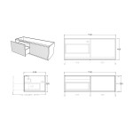 Bellevue Standard Color Wall Hung 1200mm Vanity K125LW-PO