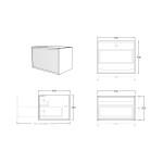 Bellevue Standard Color Wall Hung Vanity K65W-CO Bellevue Standard Color Wall Hung Vanity K65W-CO