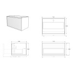 Bellevue Standard Color Wall Hung 750mm Vanity K75W-PO