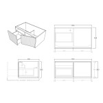 Bellevue Standard Color Wall Hung 900mm Vanity K95LW-CO