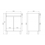 Slim vanity -dark grey or white oak cabinet 590*350 / B63L-DG