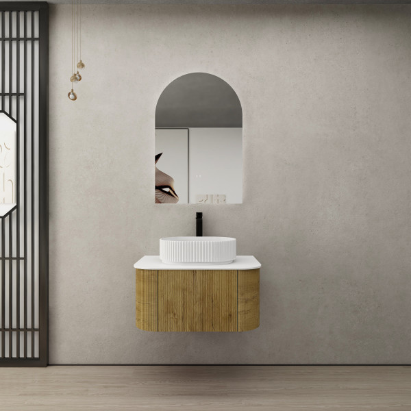 Bronte KC75W-PO Curved Wall Hung Colour Vanity