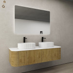 Bronte Curved color wall hung vanity 1500mm KC155W-PO
