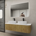 Bronte Curved color wall hung vanity 1500mm KC155W-PO