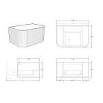 Bronte KC75W-CO Curved Wall Hung Colour Vanity
