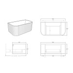 Bronte KC95W-PO Curved Colour Vanity