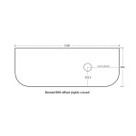 Bronte Curved color wall hung vanity 1500mm KC155W-PO