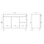 KDK dark grey wood grain PVC vacuum filmed vanity 1200mm