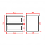 Fremantle Wall Hung Shaker Door Cabinet- Matte White vanity 600mm