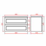 Fremantle Wall Hung Shaker Door Cabinet - Matte White vanity 900x460x560mm