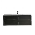 Fremantle Wall Hung Shaker Door Single/Double Cabinet-Matte Black vanity1500mm