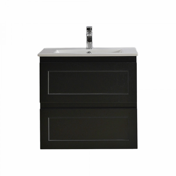 Fremantle Wall Hung Cabinet - Matte Black vanity 600x460x560mm