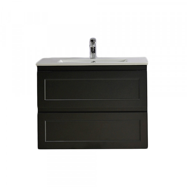Fremantle Wall Hung Cabinet - Matte Black vanity 750x460x560mm