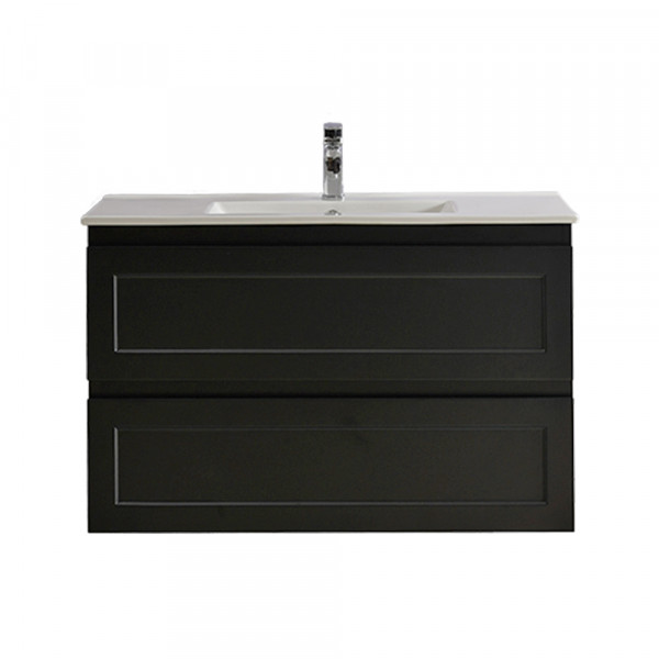 Fremantle Wall Hung Cabinet - Matte Black vanity 900x460x560mm
