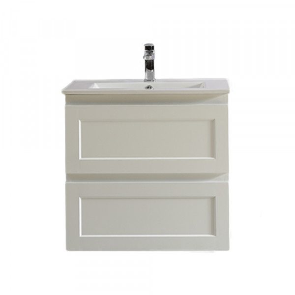 Fremantle Wall Hung Shaker Door Cabinet- Matte White vanity 600mm