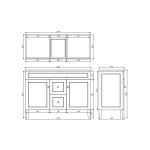 Harrington Shaker Door Free Standing Double Bowl Vanity CH124DL-MW