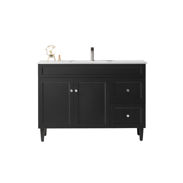Harrington Shaker Door Matte Black Free Standing Vanity CH124LL-MB