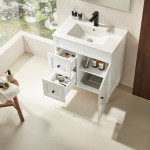 Harrington Shaker Door Matte White Free Standing Vanity CH74LL-MW