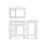 Harrington Shaker Door Matte White Free Standing Vanity CH74LL-MW