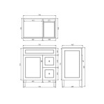 Harrington Shaker Door Matte White Free Standing Vanity CH74LL-MW