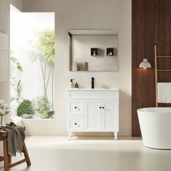 Harrington Shaker Door Matte White Free Standing Vanity CH94LL-MW