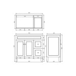 Harrington Shaker Door Matte Black Free Standing Vanity CH94LL-MB