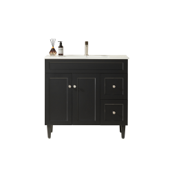 Harrington Shaker Door Matte Black Free Standing Vanity CH94LL-MB