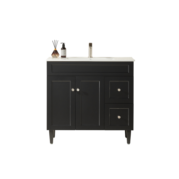 Harrington Shaker Door Matte Black Free Standing Vanity CH94LL-MB