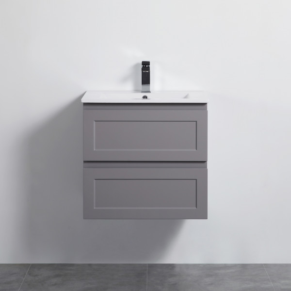 Fremantle Wall Hung Cabinet - Matte Grey vanity 600x460x560mm