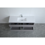 Fremantle Wall Hung Single / Double Cabinet - Matte Grey vanity 1500x460x560mm