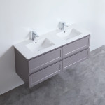 Fremantle Wall Hung Single / Double Cabinet - Matte Grey vanity 1500x460x560mm