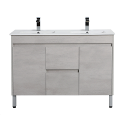 Nova Plywood double basin cabinet- Concrete Grey 1200mm