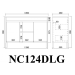 Nova Plywood double basin cabinet- Concrete Grey 1200mm