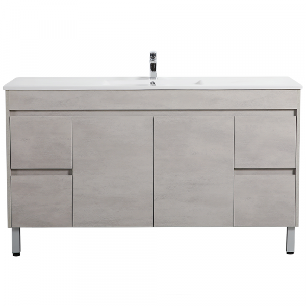 Nova Plywood single or double basin cabinet- Concrete Grey 1500mm