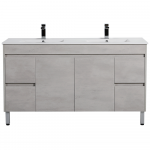 Nova Plywood single or double basin cabinet- Concrete Grey 1500mm