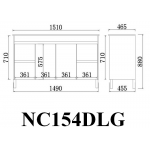 Nova Plywood single or double basin cabinet- Concrete Grey 1500mm Nova Plywood single or double basin cabinet- Concrete Grey 1500mm