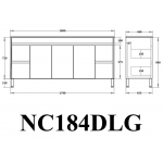 Nova Plywood single or double basin cabinet- Concrete Grey 1800mm