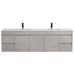 Nova Wall Hung Plywood single or double basin cabinet- Concrete Grey 1800mm