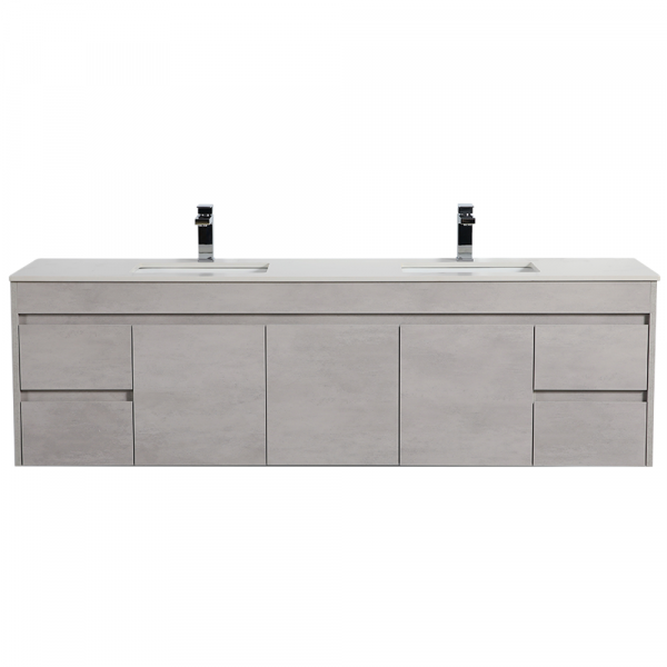 Nova Wall Hung Plywood single or double basin cabinet- Concrete Grey 1800mm