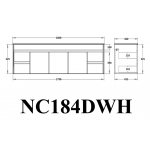 Nova Wall Hung Plywood single or double basin cabinet- Concrete Grey 1800mm