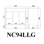 Nova Plywood cabinet- Concrete Grey 900mm