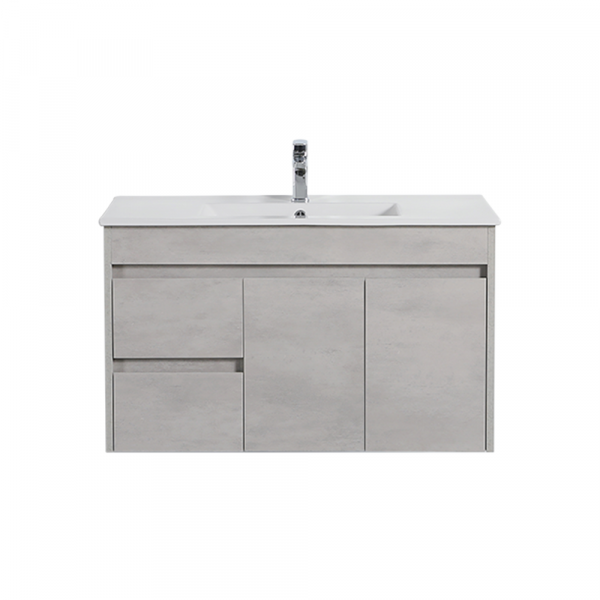 Nova Wall Hung Plywood cabinet- Concrete Grey 900mm