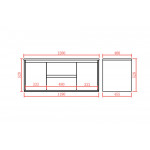 1200mm wall hung cabinet - single or double PE1200WH