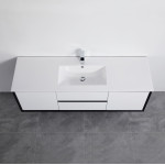 PE wall hung single or double cabinet - matte white 1500*460*520