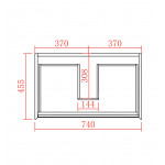 PE wall hung cabinet - matte white 750*460*520