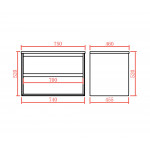 PE wall hung cabinet - matte white 750*460*520